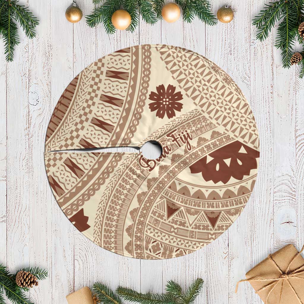 Bula Fiji Classic Masi Tapa Tree Skirt Vintage Beige LT7 Casual Beige - Polynesian Pride