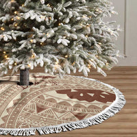 Bula Fiji Classic Masi Tapa Tree Skirt Vintage Beige LT7 - Polynesian Pride