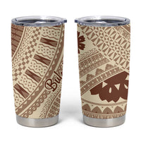 Bula Fiji Classic Masi Tapa Tumbler Cup Vintage Beige LT7 Beige - Polynesian Pride
