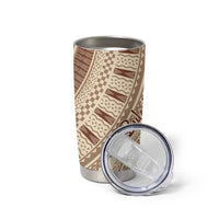 Bula Fiji Classic Masi Tapa Tumbler Cup Vintage Beige LT7 - Polynesian Pride