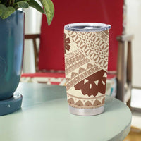 Bula Fiji Classic Masi Tapa Tumbler Cup Vintage Beige LT7 - Polynesian Pride