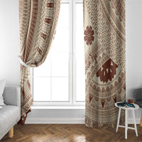 Bula Fiji Classic Masi Tapa Window Curtain Vintage Beige LT7 - Polynesian Pride