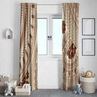 Bula Fiji Classic Masi Tapa Window Curtain Vintage Beige LT7 - Polynesian Pride