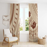 Bula Fiji Classic Masi Tapa Window Curtain Vintage Beige LT7 - Polynesian Pride