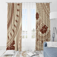 Bula Fiji Classic Masi Tapa Window Curtain Vintage Beige LT7 - Polynesian Pride