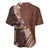 Bula Fiji Baseball Jersey Tribal Masi Tapa - Brown LT7 - Polynesian Pride