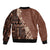 Bula Fiji Bomber Jacket Tribal Masi Tapa - Brown LT7 - Polynesian Pride