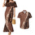 Bula Fiji Couples Matching Mermaid Dress and Hawaiian Shirt Tribal Masi Tapa - Brown LT7 Brown - Polynesian Pride