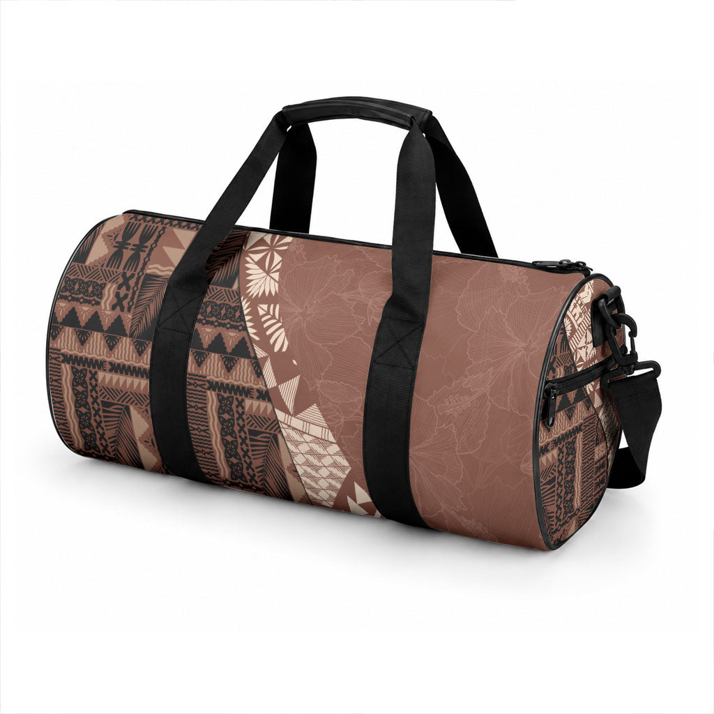 Bula Fiji Duffle Bag Tribal Masi Tapa - Brown
