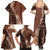 Bula Fiji Family Matching Summer Maxi Dress and Hawaiian Shirt Tribal Masi Tapa - Brown LT7 - Polynesian Pride