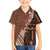 Bula Fiji Family Matching Summer Maxi Dress and Hawaiian Shirt Tribal Masi Tapa - Brown LT7 Son's Shirt Brown - Polynesian Pride