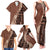 Bula Fiji Family Matching Tank Maxi Dress and Hawaiian Shirt Tribal Masi Tapa - Brown LT7 - Polynesian Pride