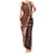 Bula Fiji Family Matching Tank Maxi Dress and Hawaiian Shirt Tribal Masi Tapa - Brown LT7 Mom's Dress Brown - Polynesian Pride