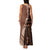 Bula Fiji Family Matching Tank Maxi Dress and Hawaiian Shirt Tribal Masi Tapa - Brown LT7 - Polynesian Pride