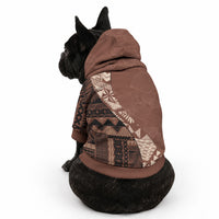 Bula Fiji Pet Hoodie Tribal Masi Tapa - Brown LT7 - Polynesian Pride