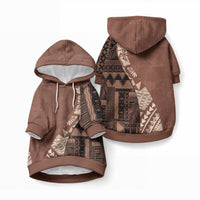 Bula Fiji Pet Hoodie Tribal Masi Tapa - Brown LT7 Pullover Brown - Polynesian Pride