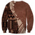 Bula Fiji Sweatshirt Tribal Masi Tapa - Brown LT7 - Polynesian Pride