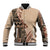 Bula Fiji Baseball Jacket Tribal Masi Tapa - Beige LT7 Unisex Beige - Polynesian Pride