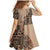 Bula Fiji Family Matching Mermaid Dress and Hawaiian Shirt Tribal Masi Tapa - Beige LT7 - Polynesian Pride