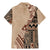 Bula Fiji Family Matching Mermaid Dress and Hawaiian Shirt Tribal Masi Tapa - Beige LT7 - Polynesian Pride