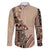 Bula Fiji Long Sleeve Shirt Tribal Masi Tapa - Beige LT7 Unisex Beige - Polynesian Pride