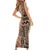 Bula Fiji Family Matching Short Sleeve Bodycon Dress and Hawaiian Shirt Tribal Masi Tapa - Beige LT7 - Polynesian Pride