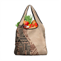 Bula Fiji Grocery Bag Tribal Masi Tapa - Beige LT7 1-pack One Size Beige - Polynesian Pride