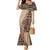 Bula Fiji Mermaid Dress Tribal Masi Tapa - Beige LT7 Women Beige - Polynesian Pride