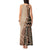 Bula Fiji Tank Maxi Dress Tribal Masi Tapa - Beige LT7 - Polynesian Pride