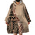 Bula Fiji Wearable Blanket Hoodie Tribal Masi Tapa - Beige LT7 - Polynesian Pride