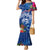 Guam Christmas Family Matching Mermaid Dress and Hawaiian Shirt Turtle Mix Tapa Felis Pasgua LT7 Mom's Dress Blue - Polynesian Pride