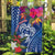 Guam Christmas Garden Flag Turtle Mix Tapa Felis Pasgua LT7 Garden Flag Blue - Polynesian Pride