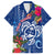 Guam Christmas Hawaiian Shirt Turtle Mix Tapa Felis Pasgua LT7 Blue - Polynesian Pride