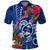 Guam Christmas Polo Shirt Turtle Mix Tapa Felis Pasgua LT7 Blue - Polynesian Pride