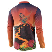 Hawaii Kilauea Volcano Button Sweatshirt Pele Goddess LT7 - Polynesian Pride