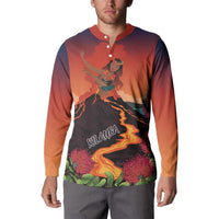 Hawaii Kilauea Volcano Button Sweatshirt Pele Goddess LT7 - Polynesian Pride