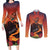 Hawaii Kilauea Volcano Couples Matching Long Sleeve Bodycon Dress and Long Sleeve Button Shirt Pele Goddess