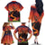 Hawaii Kilauea Volcano Family Matching Off The Shoulder Long Sleeve Dress and Hawaiian Shirt Pele Goddess