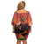 Hawaii Kilauea Volcano Family Matching Off Shoulder Short Dress and Hawaiian Shirt Pele Goddess