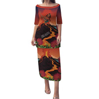 Hawaii Kilauea Volcano Puletasi Pele Goddess LT7 Long Dress Colorful - Polynesian Pride