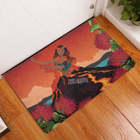 Hawaii Kilauea Volcano Rubber Doormat Pele Goddess LT7 - Polynesian Pride