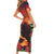 Hawaii Kilauea Volcano Short Sleeve Bodycon Dress Pele Goddess