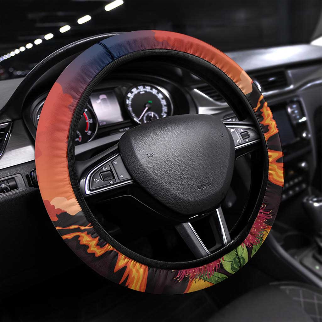 Hawaii Kilauea Volcano Steering Wheel Cover Pele Goddess