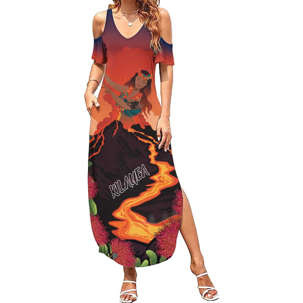 Hawaii Kilauea Volcano Summer Maxi Dress Pele Goddess LT7 Women Colorful - Polynesian Pride