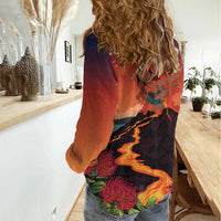 Hawaii Kilauea Volcano Women Casual Shirt Pele Goddess LT7 - Polynesian Pride