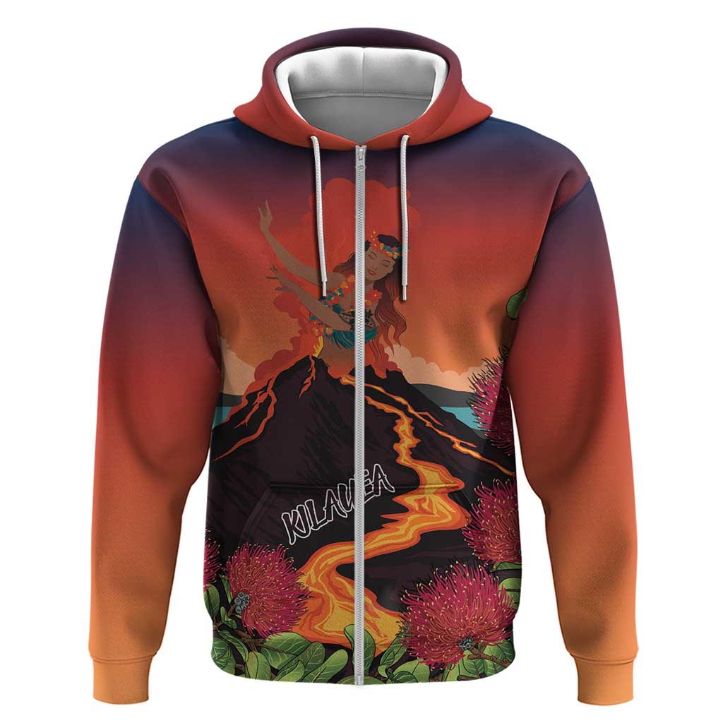 Hawaii Kilauea Volcano Zip Hoodie Pele Goddess LT7 Zip Hoodie Colorful - Polynesian Pride