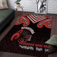 Maori Waitangi Area Rug Kotahitanga Poutama Mix Whakairo LT7 Black - Polynesian Pride