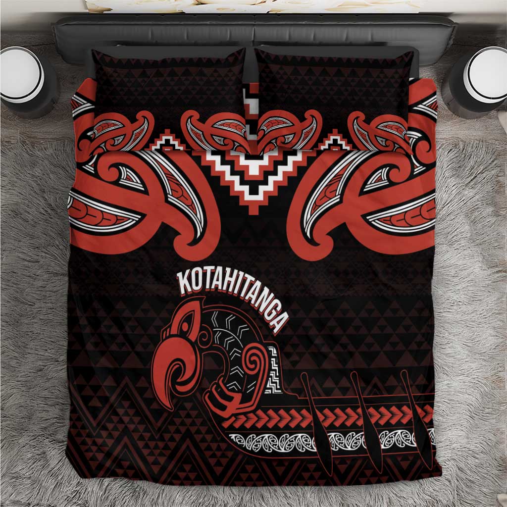 Maori Waitangi Bedding Set Kotahitanga Poutama Mix Whakairo LT7 Black - Polynesian Pride