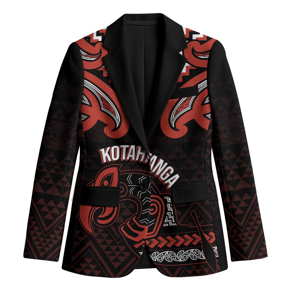 Maori Waitangi Blazer Kotahitanga Poutama Mix Whakairo LT7 Unisex Black - Polynesian Pride