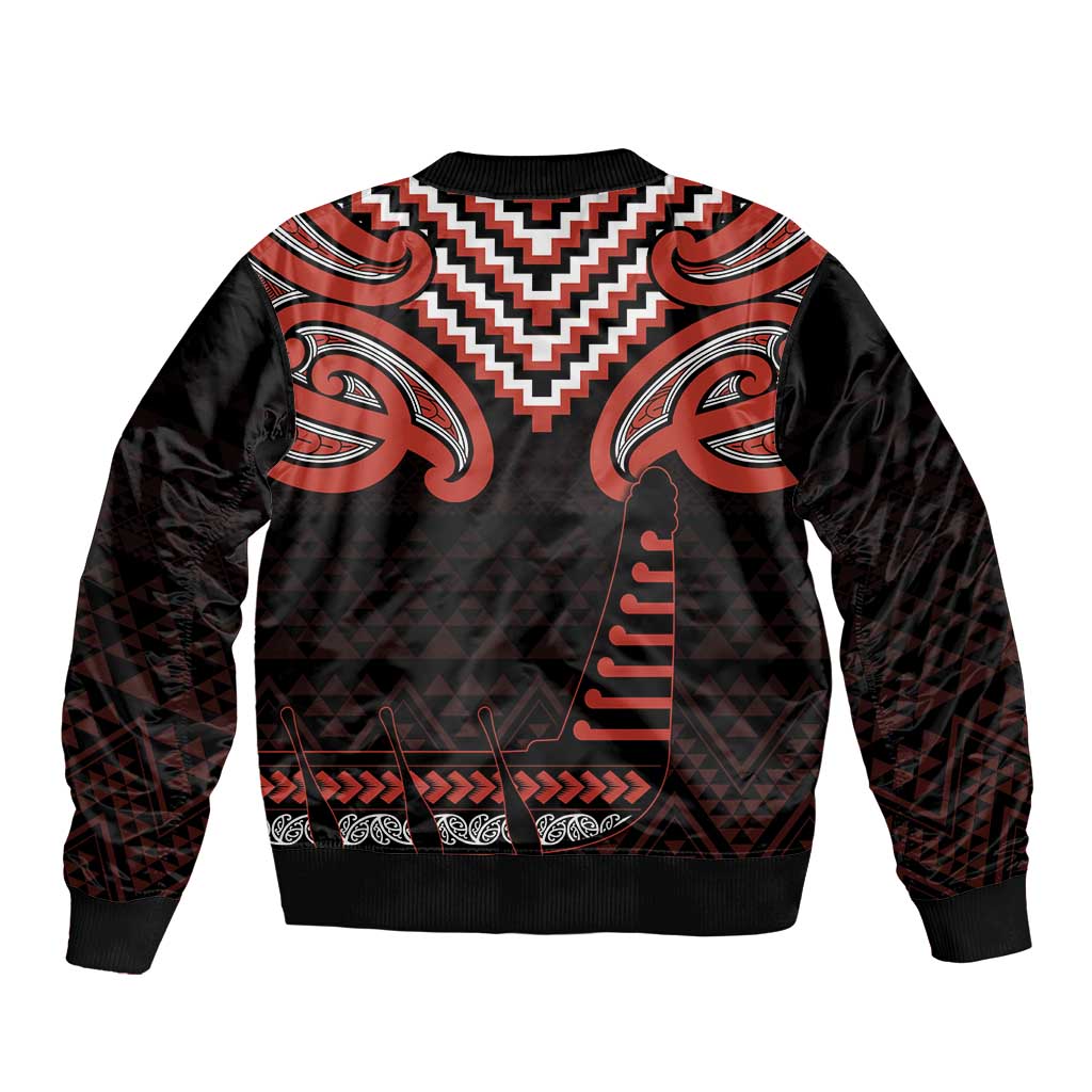Maori Waitangi Bomber Jacket Kotahitanga Poutama Mix Whakairo LT7 - Polynesian Pride